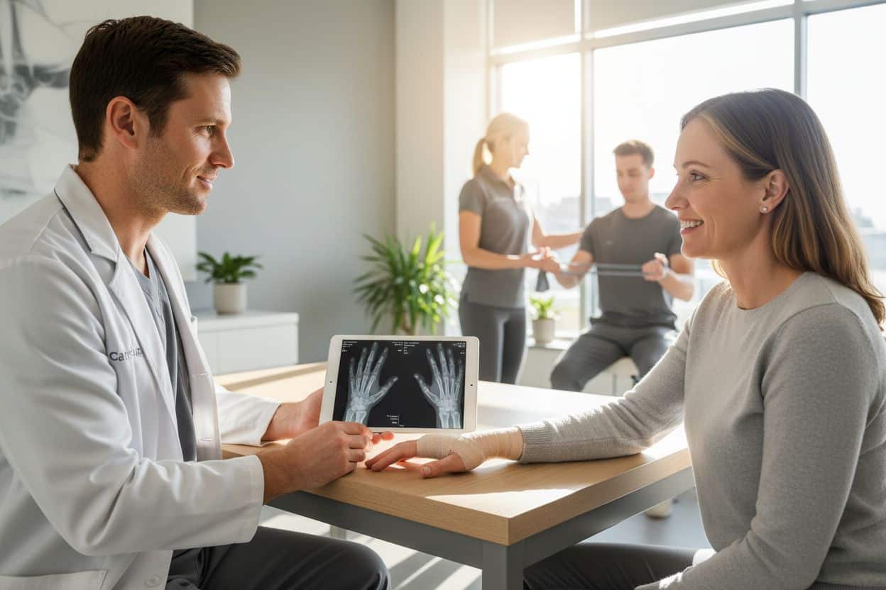 hand surgery, patient recovery, medical consultation